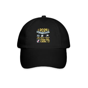 Bald Papa 2024 werdenden Mutter 2024 Baby - Baseballkappe - Schwarz/Schwarz - Vorne