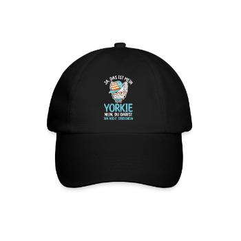 Hund Yorkie - Baseballkappe - Schwarz/Schwarz - Vorne