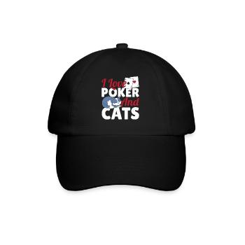 I Love Poker And Cats Aces Spades Bluffing Texas H - Baseball Cap - black/black - Front