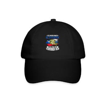 Ich Muss Nach Slovenien Die Fische Vermissen Mich - Baseballkappe - Schwarz/Schwarz - Vorne