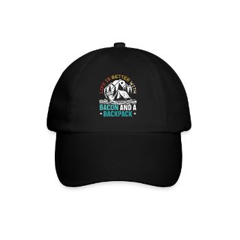 Camping And Bacon Meat Camp Camper I Love Bacon - Baseball Cap - black/black - Front
