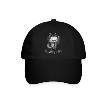 It's Fine I'm Fine Everything is Fine Katzen Shirt - Baseballkappe - Schwarz/Schwarz - Vorne