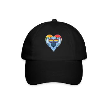 Rainbow - Koala with glasses and heart - Baseball Cap - black/black - Front