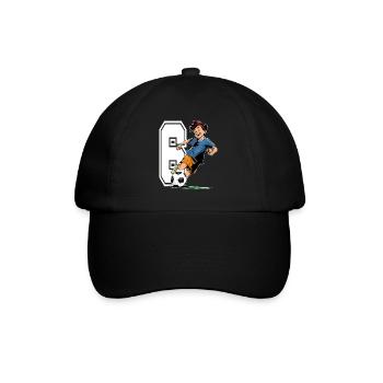 6 Year Old Footballer & Soccer Children's Birthday Party - Baseball Cap - black/black - Front