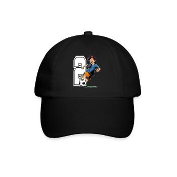 2 Year Old Footballer & Soccer Children's Birthday Party - Baseball Cap - black/black - Front