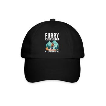 Hiking Cat Hiker Cat Owner Mountain Climbing Hiker - Baseball Cap - black/black - Front