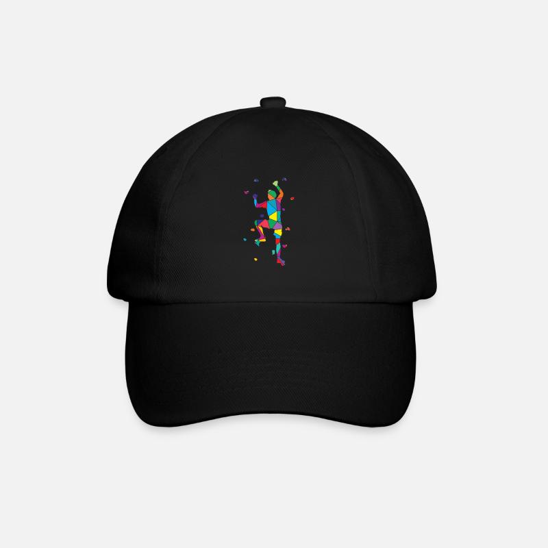 Low Poly Mountaineer Polygon Mur Escalade - Casquette classique - noir/noir