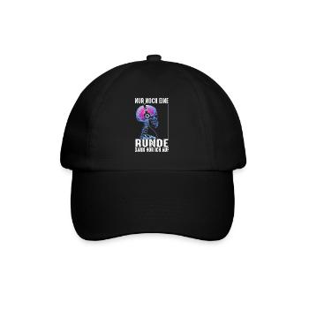 Nur Noch Eine Runde Zocken Gamer Skelett - Baseballkappe - Schwarz/Schwarz - Vorne