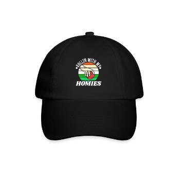 Rollin with my homies Bocce Ball - Baseballkappe - Schwarz/Schwarz - Vorne