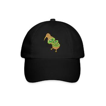 Kiwi Bird Fruit Joke - Baseballkappe - Schwarz/Schwarz - Vorne