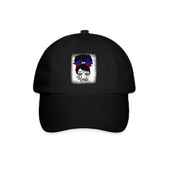 Haiti Messy Bun Women's stolze haitianische M�dche - Baseballkappe - Schwarz/Schwarz - Vorne