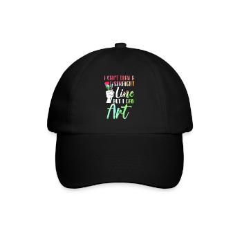Je ne peux pas tracer une ligne droite mais je peux Art - Casquette classique - noir/noir - Devant