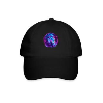 Lion Vaporwave EDM - Baseball Cap - black/black - Front