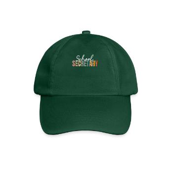 School Secretary Leopard Design - Baseball Cap - bottle green - Front