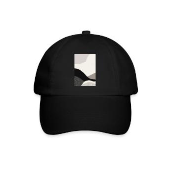 Vagues abstraites modernes noires et grises - Casquette classique - noir/noir - Devant