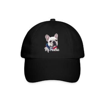 Niedliche Bulldogge Mops Hund - Baseballkappe - Schwarz/Schwarz - Vorne