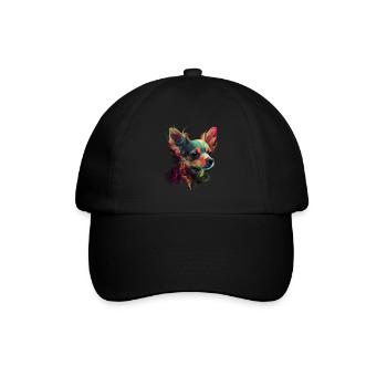 Chihuahua | Peinture abstraite | Couleur | Mignon - Casquette classique - noir/noir - Devant