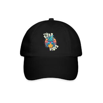 Only Good Vibes: Good Life Ananas mit Sonnenbrille - Baseballkappe - Schwarz/Schwarz - Vorne