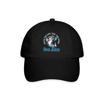 Hand Fishing Fisherman Noodling Lover Fisher Fish - Baseball Cap - black/black - Front