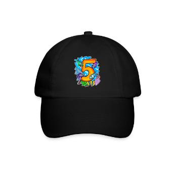 5 Birthday 5 years old with animal motif - five - Baseball Cap - black/black - Front