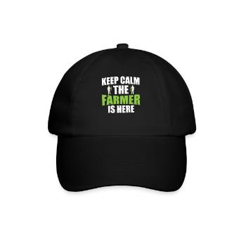 Keep calm The farmer is here - Baseball Cap - black/black - Front