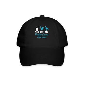 Peace, Love, Cure, Prostate Cancer - Baseball Cap - black/black - Front