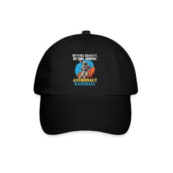 Baseball-Astronaut Baseballspieler im Weltraum - Baseballkappe - Schwarz/Schwarz - Vorne