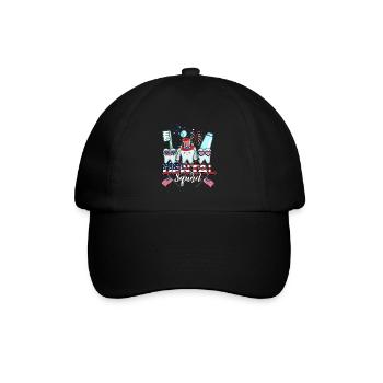 Zahn Zähne Zahnarzt Zahnmedizinische Angestellte - Baseballkappe - Schwarz/Schwarz - Vorne