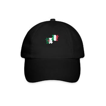 Algeria Italy Flag Italian Algerian - Baseball Cap - black/black - Front