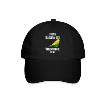 Nur ein Mädchen das Wellensittiche liebt Sittich - Baseballkappe - Schwarz/Schwarz - Vorne