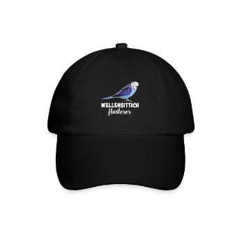Vogelfreund Wellensittich Flüsterer Sittiche - Baseballkappe - Schwarz/Schwarz - Vorne