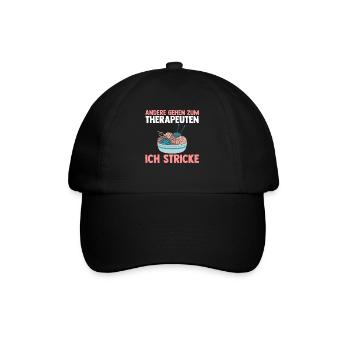 Häkeln Nähen Stricken - Baseballkappe - Schwarz/Schwarz - Vorne