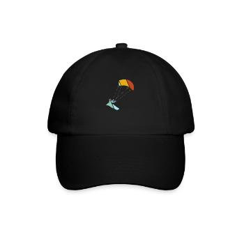 Kite surfing Retro - Baseballkappe - Schwarz/Schwarz - Vorne