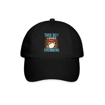 This boy loves drumming drums - Baseball Cap - black/black - Front