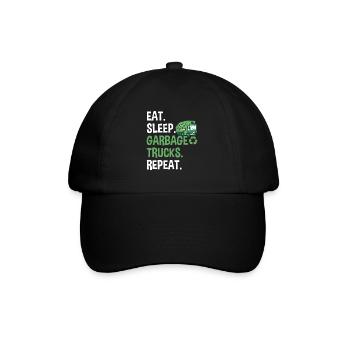 Garbage trucks, garbage day, garbage collection - Baseball Cap - black/black - Front