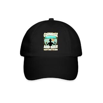 Cornhole and beer that's why im here - Baseball Cap - black/black - Front