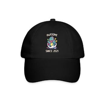 Kids Dinos Birthday Party | Awesome since 2021 - Baseball Cap - black/black - Front