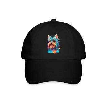 The Yorkshire Terrier Polygon Dog Art Dogs - Baseball Cap - black/black - Front