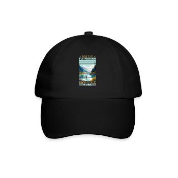 Fly Fisherman in Clear Mountain Lake Outdoor - Baseballkappe - Schwarz/Schwarz - Vorne