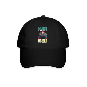 Gamer Nurse Video Game Player Gaming Nursing - Baseball Cap - black/black - Front