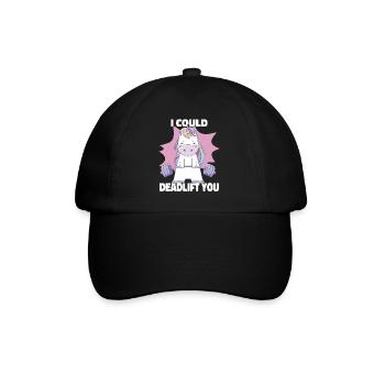 I Could Deadlift You Cute Unicorn Powerlifting - Baseball Cap - black/black - Front