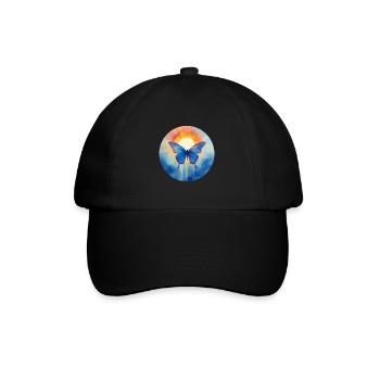 Blauer Morpho-Schmetterling - Baseballkappe - Schwarz/Schwarz - Vorne