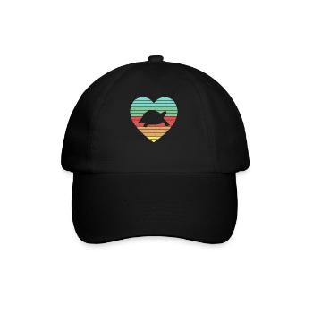 Retro Tortoise Vintage Heart Turtle Reptile - Baseball Cap - black/black - Front