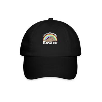 I just like llamas very much llama llama animal - Baseball Cap - black/black - Front