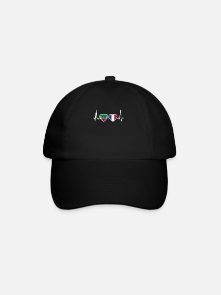 France Ethiopie Vintage Flag Heartbeat - Casquette classique - noir/noir