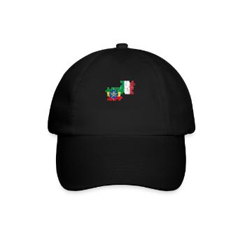 Ethiopia Italy Vintage Flag Ethiopian - Baseball Cap - black/black - Front