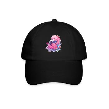 Flamingo Party Neon Flamingo Flamingos - Baseballkappe - Schwarz/Schwarz - Vorne