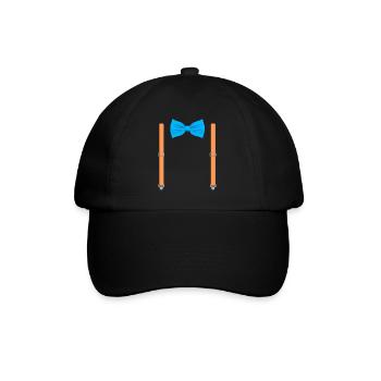 Drôle de nœud papillon bleu avec bretelles orange parfait - Casquette classique - noir/noir - Devant