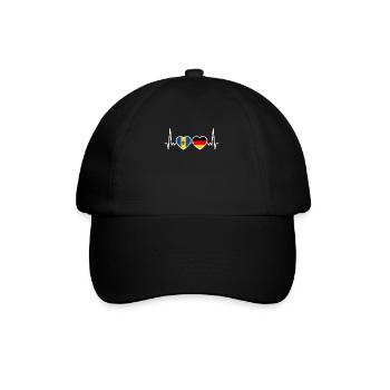 Barbade Allemagne Heartbeat Flag Barbadien - Casquette classique - noir/noir - Devant