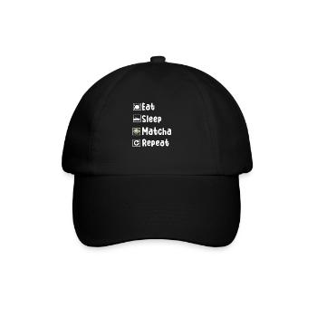Lustiges Matcha Liebhaber Geschenk - Baseballkappe - Schwarz/Schwarz - Vorne